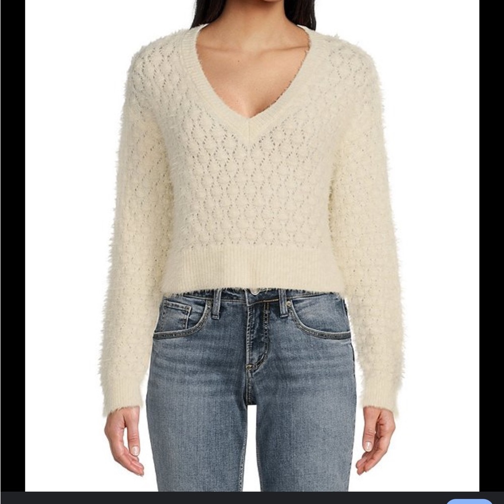 Volcom Mesa Cove Women's V-Neck Cream Sweater
